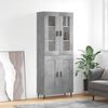 vidaXL Skř&iacute;ň highboard betonově &scaron;ed&aacute; 69,5x34x180 cm kompozitn&iacute; dřevo