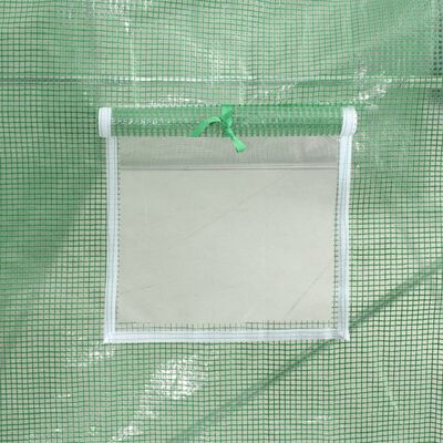 vidaXL Skleník s ocelovým rámem zelený 32 m² 16 x 2 x 2 m
