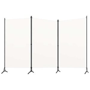 vidaXL 3d&iacute;ln&yacute; parav&aacute;n b&iacute;l&yacute; 260x180 cm textil