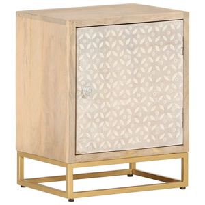 vidaXL Nočn&iacute; stolek 40x30x50 cm masivn&iacute; mangovn&iacute;kov&eacute; dřevo a železo