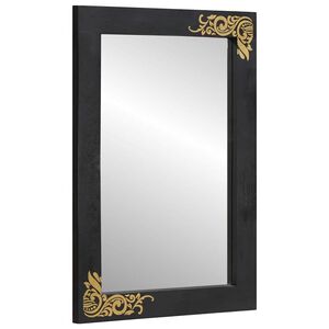vidaXL Koupelnov&eacute; zrcadlo Čern&aacute; a stř&iacute;brn&aacute; 70 x 50 x 2,5 cm