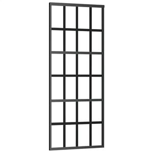 vidaXL Posuvn&eacute; dveře ESG sklo a hlin&iacute;k 76 x 205 cm čern&eacute;