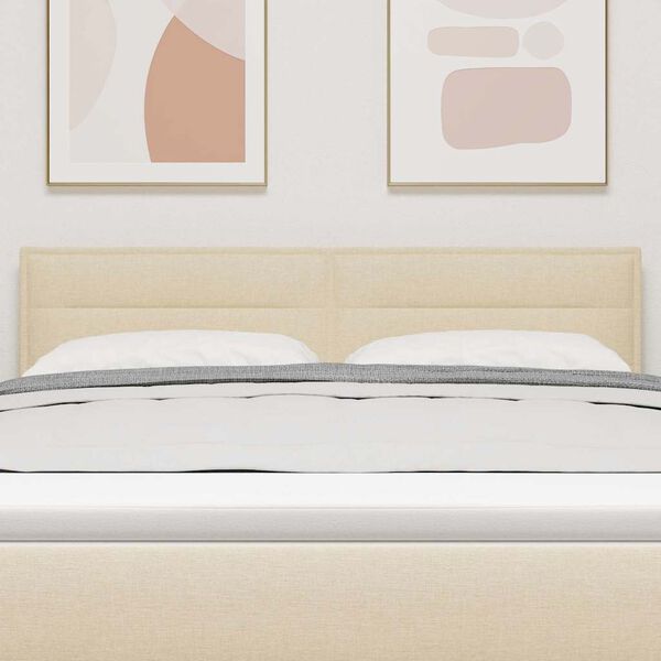 vidaXL LED hlavov&aacute; deska s čelo Kr&eacute;mov&aacute; 144 cm Polyester