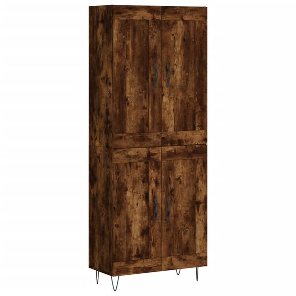 vidaXL Skř&iacute;ň highboard kouřov&yacute; dub 69,5 x 34 x 180 cm kompozitn&iacute; dřevo