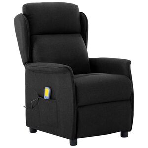 vidaXL Mas&aacute;žn&iacute; křeslo s pol&scaron;t&aacute;řem Čern&aacute; 93.5 x 67.5 x 101.5 cm textil