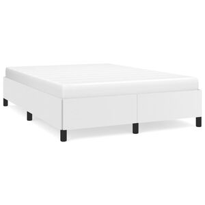 vidaXL R&aacute;m postele bez matrace b&iacute;l&aacute; 140 x 190 cm uměl&aacute; kůže