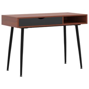 vidaXL Poč&iacute;tačov&yacute; stůl se z&aacute;suvkou hněd&yacute; 110x50x75 cm kompozitn&iacute; dřevo