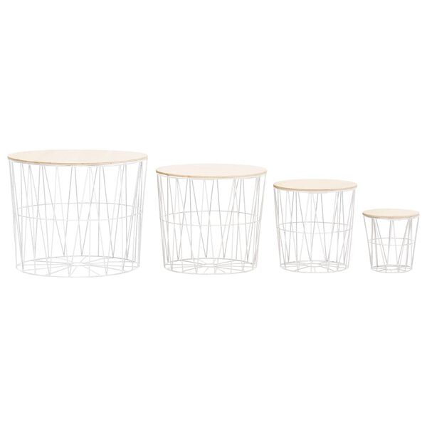 vidaXL Konferenčn&iacute; stolky 4 ks b&iacute;l&eacute;