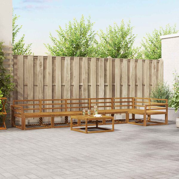 vidaXL Venkovn&iacute; pohovkov&aacute; souprava 7 pcs Př&iacute;rodn&iacute;