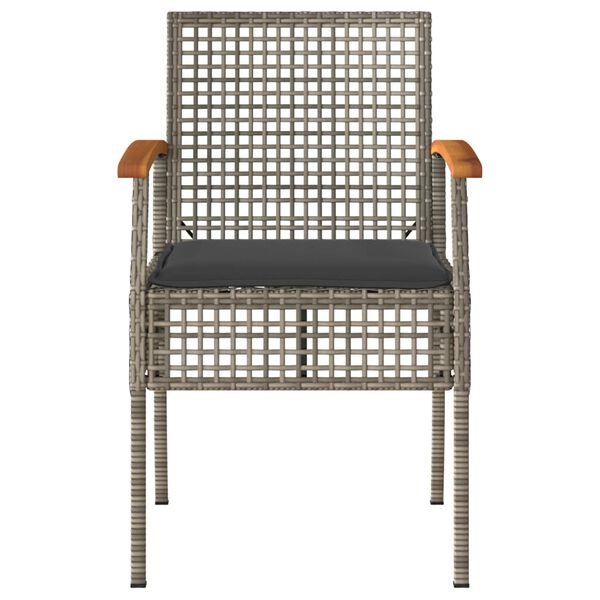 vidaXL 3d&iacute;ln&yacute; bistro set s podu&scaron;kami &scaron;ed&yacute; polyratan ak&aacute;ciov&eacute; dřevo