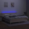vidaXL Box spring postel s matrac&iacute; a LED kr&eacute;mov&aacute; 180x200 cm textil