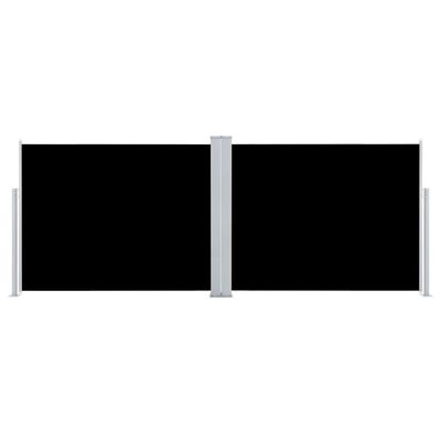 vidaXL Zatahovací boční markýza / zástěna černá 140 x 1000 cm