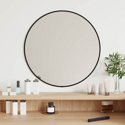 vidaXL Nástěnné zrcadlo černé Ø 50 cm kulaté