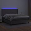vidaXL Box spring postel s matrac&iacute; a LED &scaron;ed&aacute; 180x200 cm uměl&aacute; kůže