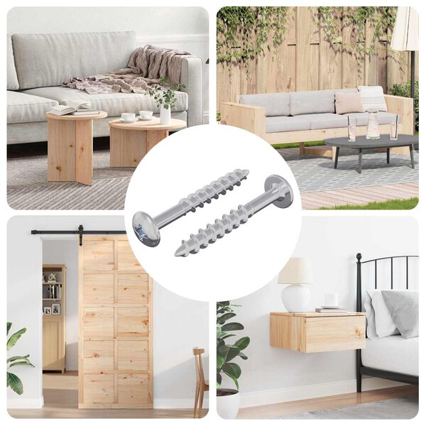 vidaXL &Scaron;roub 2 pcs Stř&iacute;brn&aacute; 9,8 x 35 mm Železo