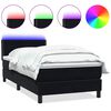 vidaXL Box spring postel s matrac&iacute; a LED čern&aacute; 100x220 cm samet