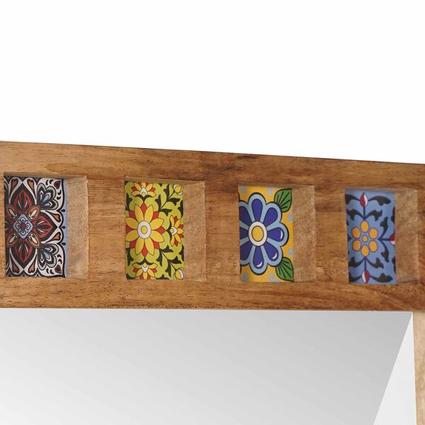 vidaXL Koupelnov&eacute; zrcadlo s &uacute;loži&scaron;těm Př&iacute;rodn&iacute; 50 x 70 x 3 cm