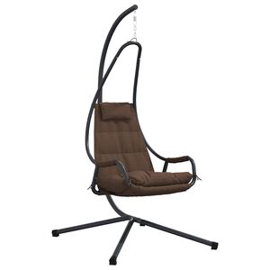 vidaXL Visej&iacute;c&iacute; křeslo ve tvaru vejce Ocel 94 x 107 x 196,5 cm K&aacute;vov&aacute;