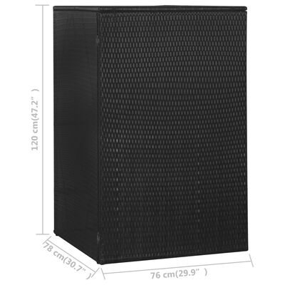 vidaXL Přístřešek na popelnici černý 76 x 78 x 120 cm polyratan