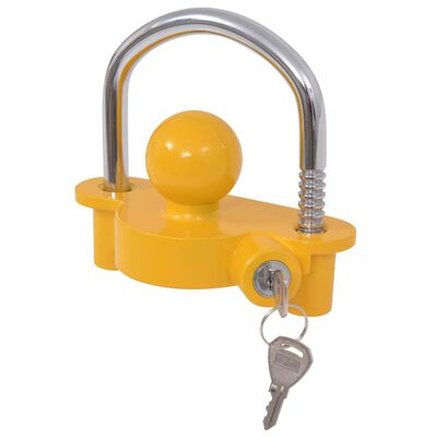 vidaXL Zámek tažného kloubu s 2 klíči, ocel a hliníková slitina, žlutý