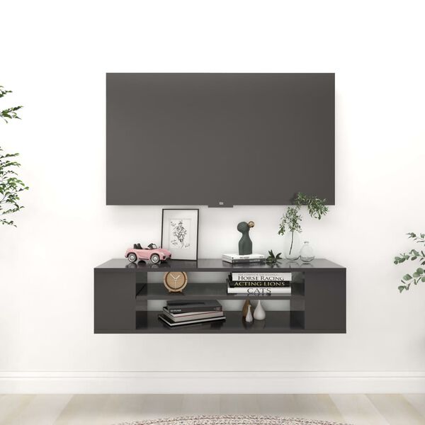 vidaXL Z&aacute;věsn&aacute; TV skř&iacute;ňka &scaron;ed&aacute; 100 x 30 x 26,5 cm dřevotř&iacute;ska