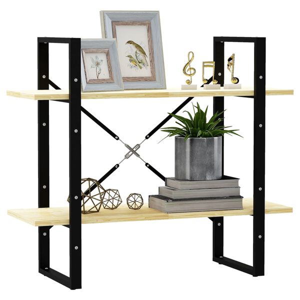 vidaXL Knihovna se 2 policemi 80 x 30 x 70 cm masivní borovice