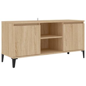 vidaXL TV stolek s kovov&yacute;mi nohami dub sonoma 103,5 x 35 x 50 cm