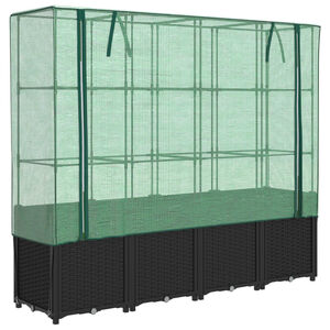 vidaXL Vyv&yacute;&scaron;en&yacute; z&aacute;hon s krytem na sklen&iacute;k, ratanov&yacute; vzhled 160 x 40 x 153 cm
