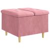 vidaXL Ottoman s &uacute;ložn&yacute;m prostorem Růžov&aacute; 60 x 60 x 45 cm samet