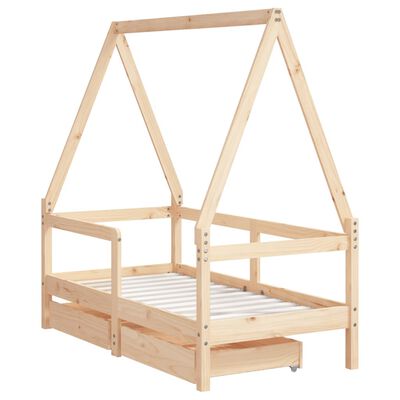 vidaXL Dětská postel se zásuvkami 70 x 140 cm masivní borové dřevo