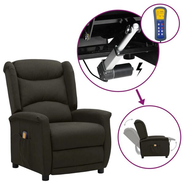 vidaXL Zvedac&iacute; mas&aacute;žn&iacute; křeslo taupe textil