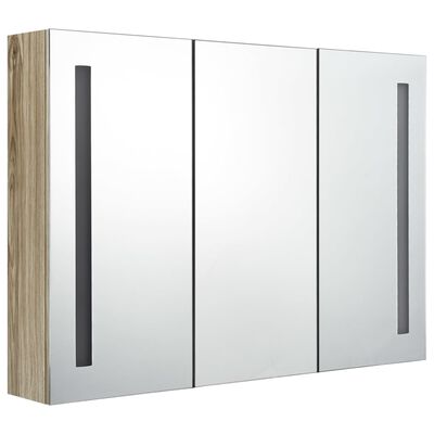 vidaXL LED koupelnová zrcadlová skříňka 89 x 14 x 62 cm dub