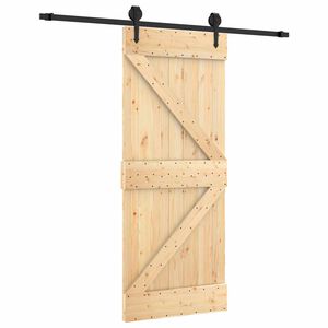vidaXL Posuvn&eacute; dveře 85 x 210 cm Masivn&iacute; borov&eacute; dřevo (neupraven&eacute;)