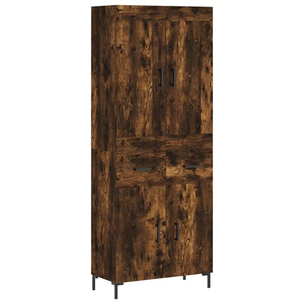 vidaXL Skříň highboard kouřový dub 69,5 x 34 x 180 cm kompozitní dřevo