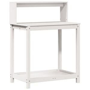vidaXL Přesazovac&iacute; stůl s policemi b&iacute;l&yacute; 82,5x50x109,5 cm borov&eacute; dřevo