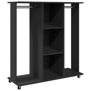 vidaXL &Scaron;atn&iacute; skř&iacute;ň na kolečk&aacute;ch čern&aacute; 102x38x110 cm kompozitn&iacute; dřevo