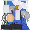 vidaXL Foto studio set se softboxy, de&scaron;tn&iacute;ky, pozad&iacute;m, odraznou deskou