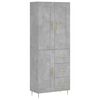 vidaXL Skř&iacute;ň highboard betonově &scaron;ed&aacute; 69,5x34x180 cm kompozitn&iacute; dřevo