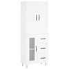 vidaXL Skř&iacute;ň highboard b&iacute;l&aacute; 69,5 x 34 x 180 cm kompozitn&iacute; dřevo