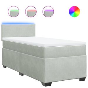 vidaXL Box spring postel s matrac&iacute; světle &scaron;ed&aacute; 80 x 200 cm samet