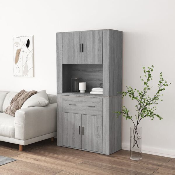 vidaXL Skř&iacute;ň highboard &scaron;ed&aacute; sonoma kompozitn&iacute; dřevo