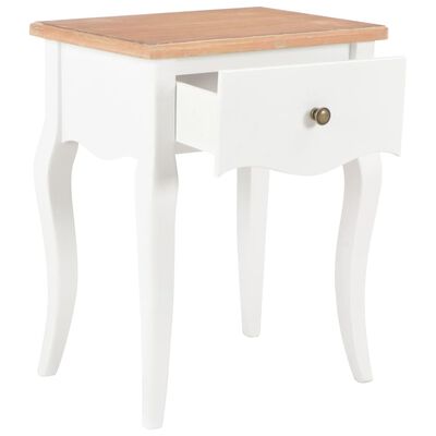 vidaXL Noční stolek bílý a hnědý 40 x 30 x 50 cm masivní borové dřevo