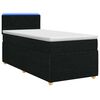 vidaXL Postel boxspring s matrac&iacute; s LED p&aacute;sky Čern&aacute; 90 x 190 cm Textil