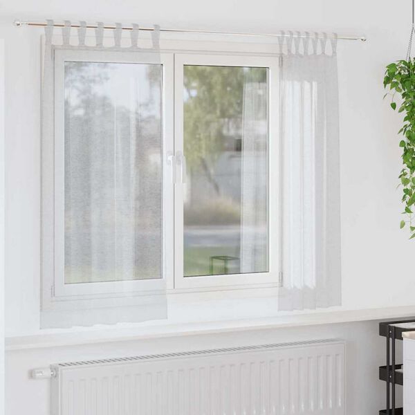 vidaXL Voile Z&aacute;clona 2 pcs Světle &scaron;ed&aacute; 175 x 140 cm Polyester