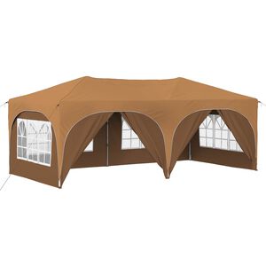 vidaXL P&aacute;rty stan s v&yacute;suvn&yacute;m st&aacute;nkem 575 x 288 x 245 cm B&eacute;žov&aacute;