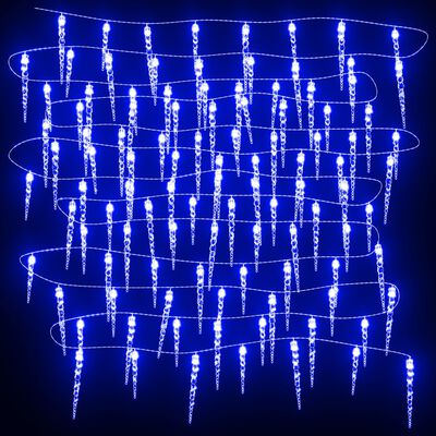 vidaXL Vánoční světelné rampouchy 100 ks modré akrylové
