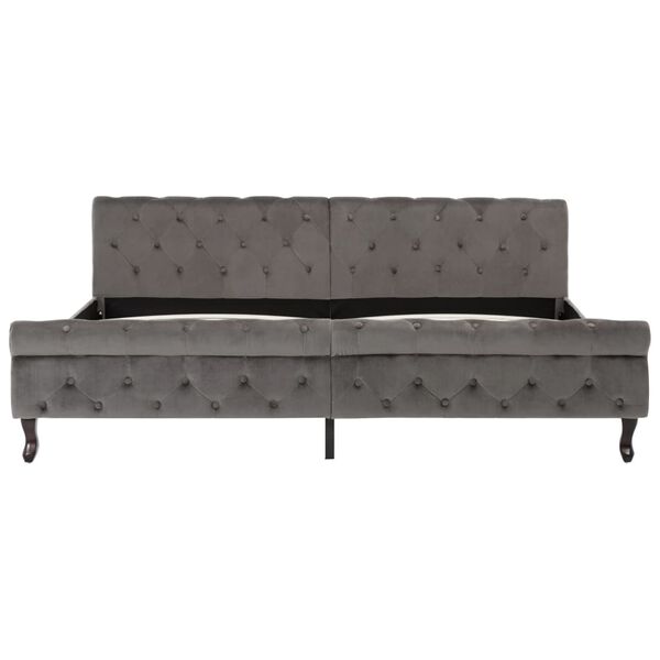 vidaXL Rám postele šedý samet 200 x 200 cm