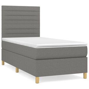 vidaXL Box spring postel s matrac&iacute; tmavě &scaron;ed&aacute; 80 x 200 cm textil