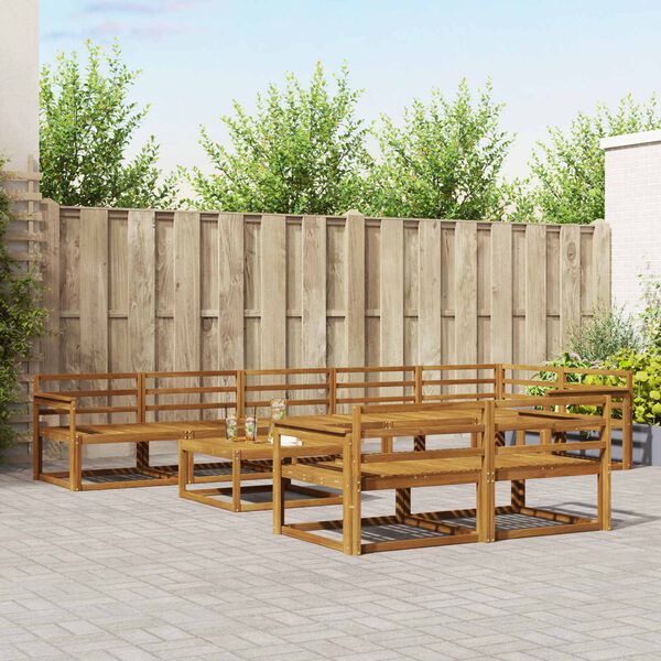 vidaXL Venkovn&iacute; pohovkov&aacute; souprava 9 pcs Př&iacute;rodn&iacute;