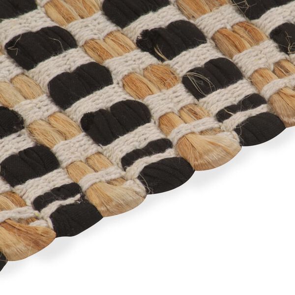 vidaXL Koupelnov&aacute; předložka z juty 160 x 230 cm př&iacute;rodn&iacute; a čern&aacute;
